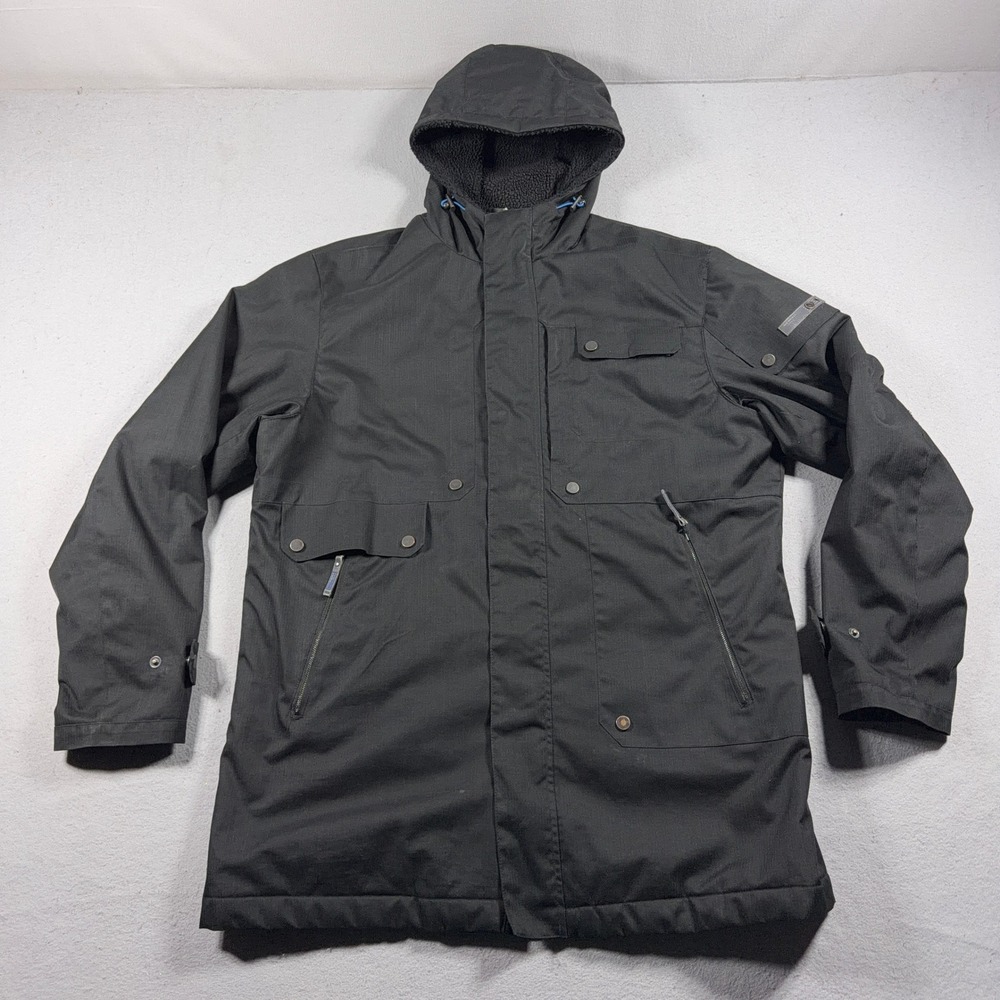 Merrell Parka Jacket Men XL Insulated Hooded Sherpa Lined Black Utility Gorpcore